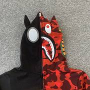 BAPE x DC Batman Split Color Camo Full Zip Hoodie #2 Black/Red SS19 - 3