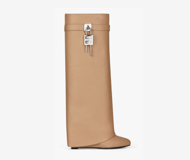 Givenchy Shark Lock Pant boots in grained leather in Beige BE701KE16L-250 - 1