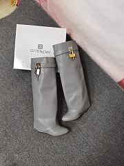 Givenchy Shark Lock pants boots in box leather in Gray BE7021E180-020 - 6