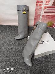 Givenchy Shark Lock pants boots in box leather in Gray BE7021E180-020 - 4