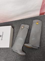 Givenchy Shark Lock pants boots in box leather in Gray BE7021E180-020 - 3