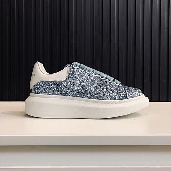 Alexander McQueen Blue Galaxy Glitter Oversized Sneakers