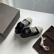 RICK OWENS FW22 STROBE LOW SNEAKS IN BLACK AND WHITE - 2