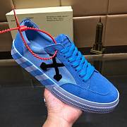 Off-White c/o Virgil Abloh Men's Vulc Low Blue Canvas Fw19  - 3