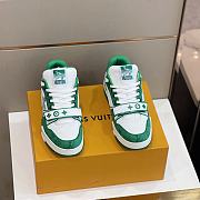 Louis Vuitton Trainer Sneaker Monogram denim flowers Green - 4