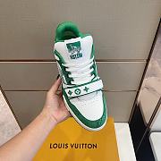 Louis Vuitton Trainer Sneaker Monogram denim flowers Green - 3