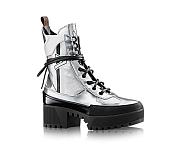 Louis Vuitton Silver Leather Spaceship Laureate Platform Desert Boots - 1