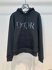 Dior Hoodie Logo Cotton in Black  - 1