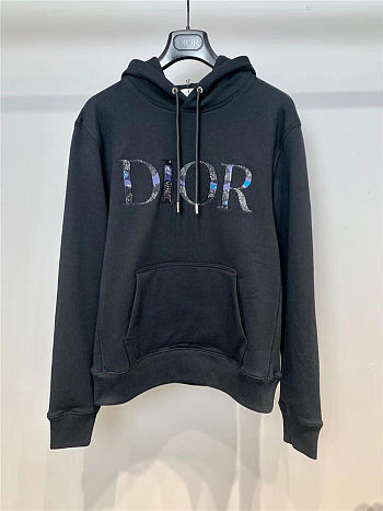 Dior Hoodie Logo Cotton in Black 