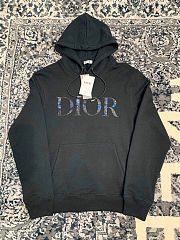 Dior Hoodie Logo Cotton in Black  - 2