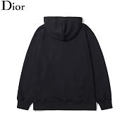 Dior Cotton 3D Embroidery Logo Long Sleeve Black Hoodie - 6