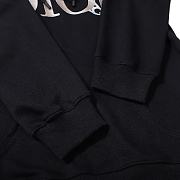 Dior Cotton 3D Embroidery Logo Long Sleeve Black Hoodie - 3