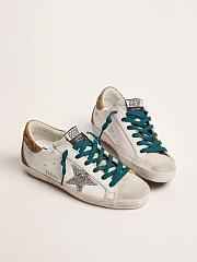 Super-Star sneakers with silver glitter star and leopard-print suede heel tab - 5