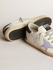 Super-Star sneakers with lilac leather star and purple glitter crocodile-print heel tab - 2