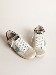 Super-Star sneakers with light blue glitter star and purple glitter heel tab - 3