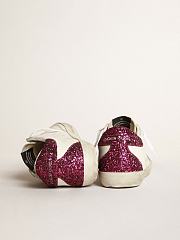 Super-Star sneakers with light blue glitter star and purple glitter heel tab - 2