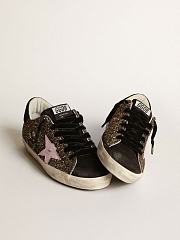 Golden Goose Super-Star sneakers in glitter with red leather star - 4