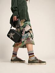 Golden Goose Super-Star sneakers in dark green leather with gold glitter heel tab - 5