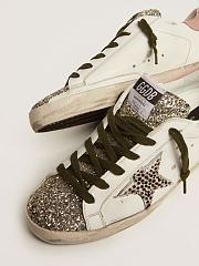 Golden Goose Super-Star LTD sneakers with silver glitter and animal-print pony skin star - 3