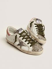 Golden Goose Super-Star LTD sneakers with silver glitter and animal-print pony skin star - 2