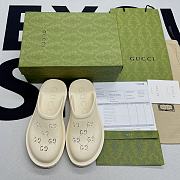 Gucci slip-on sandal White perforated GG rubber 655517 JFB00 9022 - 1