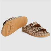 Gucci sandal brown and ebony Original GG canvas - 5