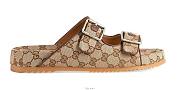 Gucci sandal brown and ebony Original GG canvas - 3