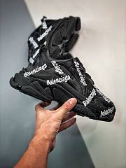 Balenciaga Triple S Black All Logo White  - 4