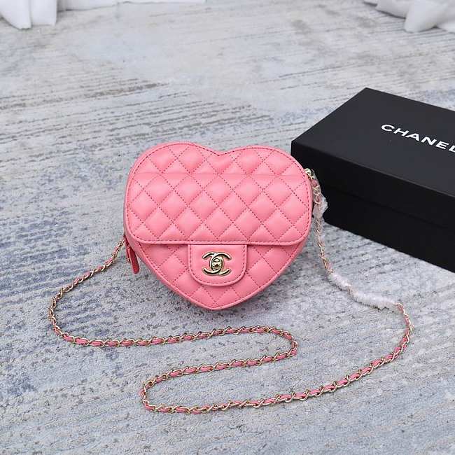 Chanel Heart Bag 22S Coral Pink AS3191 B07958 NH621 - 1