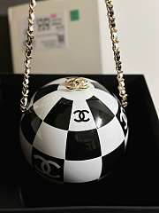 Chanel Sphere Minaudiere Resin Enamel & Gold-Tone Metal Black & White AS3716 B09839 NL557 - 1