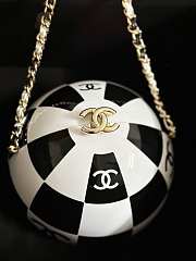 Chanel Sphere Minaudiere Resin Enamel & Gold-Tone Metal Black & White AS3716 B09839 NL557 - 4