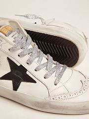 Golden Goose Mid-Star Sneakers With Laminated Heel Tab And Glittery Laces  - 3