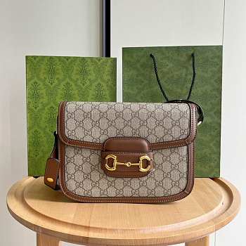 GUCCI  Horsebit 1955 Supreme Canvas Mini Bag - 658574 - 20.5x14x5cm