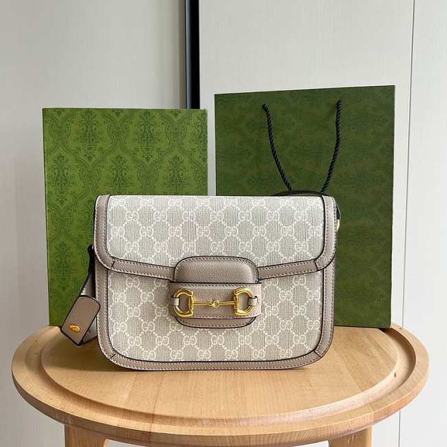 Gucci Horsebit 1955 Small Bag Beige/White - 1