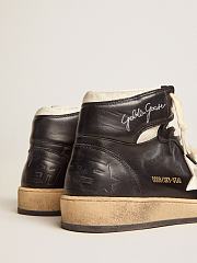 Golden Goose Sky-Star sneakers in black nappa leather with white nappa-leather star - 4