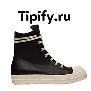 Rick Owens Leather High Top Black Cream  RU01B1890/RU02B2890 - 1