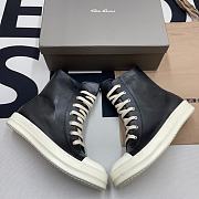 Rick Owens Leather High Top Black Cream  RU01B1890/RU02B2890 - 6