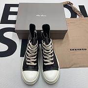 Rick Owens Leather High Top Black Cream  RU01B1890/RU02B2890 - 5