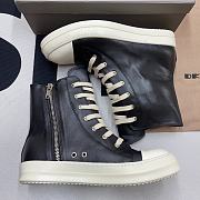 Rick Owens Leather High Top Black Cream  RU01B1890/RU02B2890 - 4
