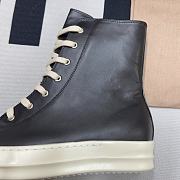Rick Owens Leather High Top Black Cream  RU01B1890/RU02B2890 - 3