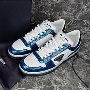 Prada Downtown Low Top Sneakers Leather White Metallic Blue  2EE364_3LL2_F0W81 - 1