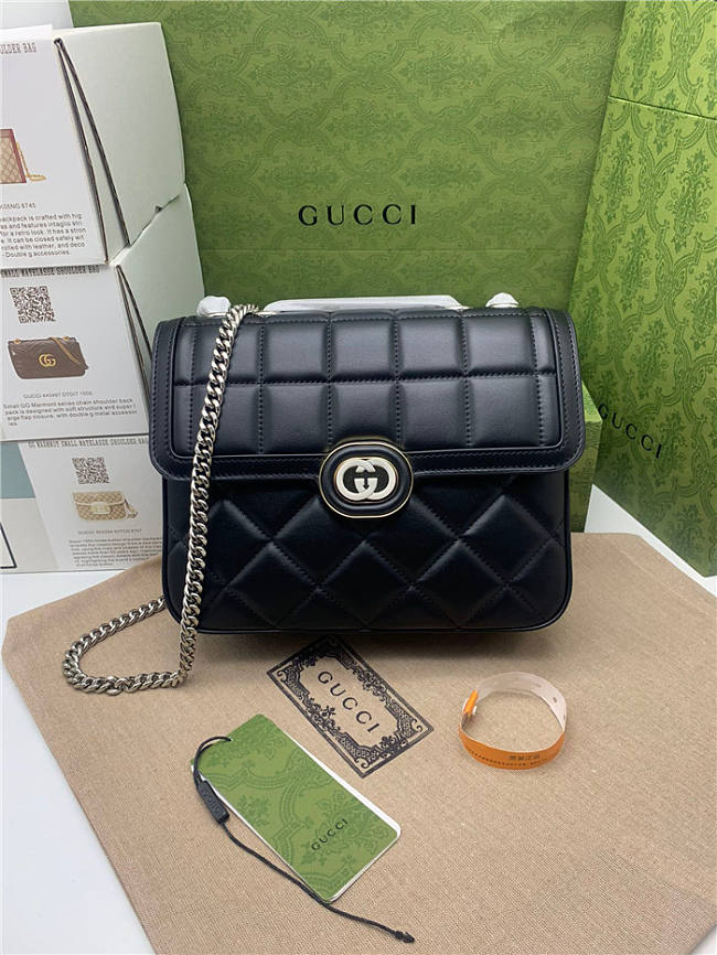 Gucci - Deco Mini Quilted-Leather Cross-Body Bag - Womens - Black  - 1