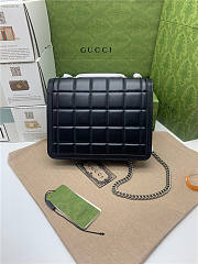 Gucci - Deco Mini Quilted-Leather Cross-Body Bag - Womens - Black  - 4