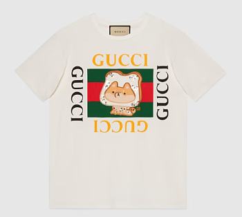 GUCCI VINTAGE LOGO WEB COTTON T-SHIRT 717422 XJFBK 9088