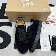 Christian Louboutin Men's Black Louis Junior Suede Sneakers  - 1