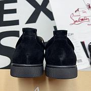 Christian Louboutin Men's Black Louis Junior Suede Sneakers  - 5