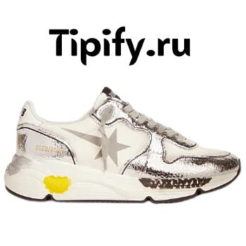 Golden Goose Silver and white Running Sole sneakers