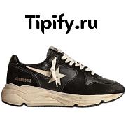 Golden Goose Women’s Running Sole sneakers in black nappa leather and suede with white leather star - 1