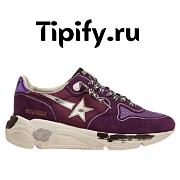 Golden Goose Suede, leather and mesh Running Sole sneakers with metallic purple heel tab - 1