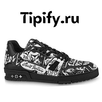 Louis Vuitton Trainer Comic Motifs Black White 1AB9WY